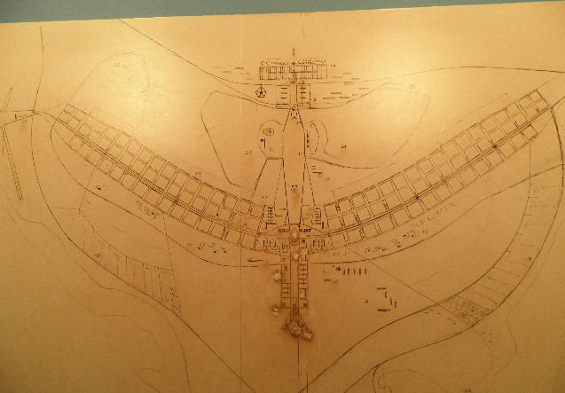 Entwurf von Brasilia im Espaco Lúcio Costa/Brasilia
